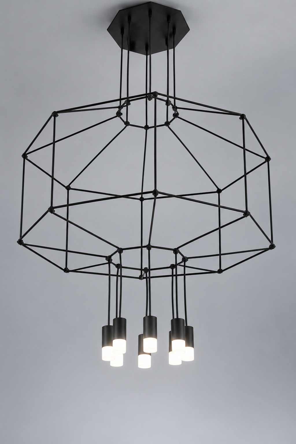 Suspension noire géométrique à cage ajourée - vue 2