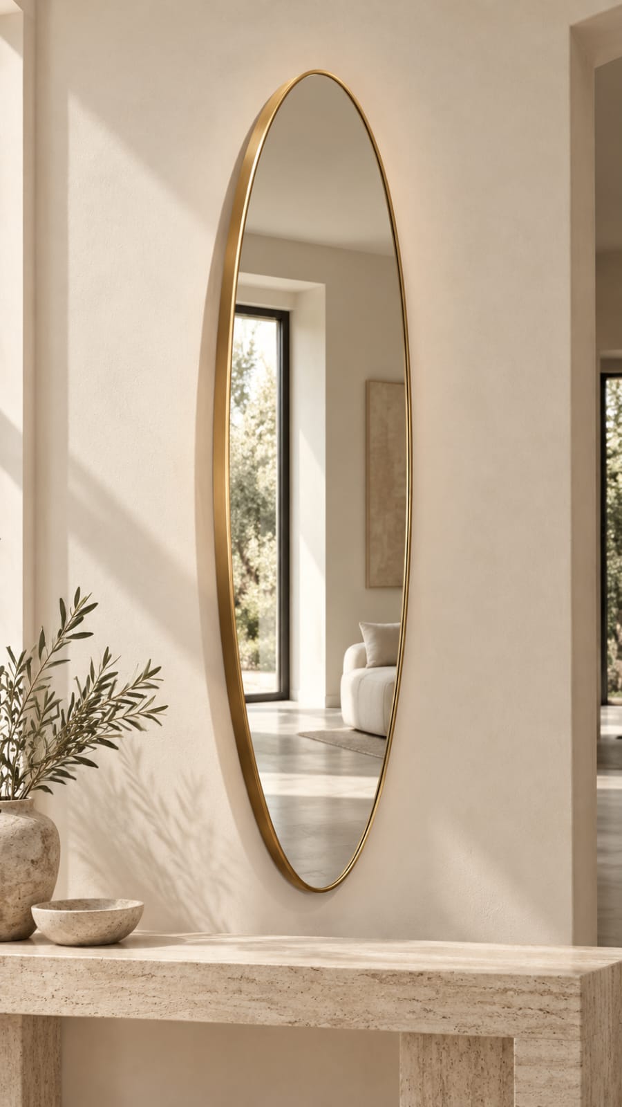 Miroir mural ovale doré - vue 4