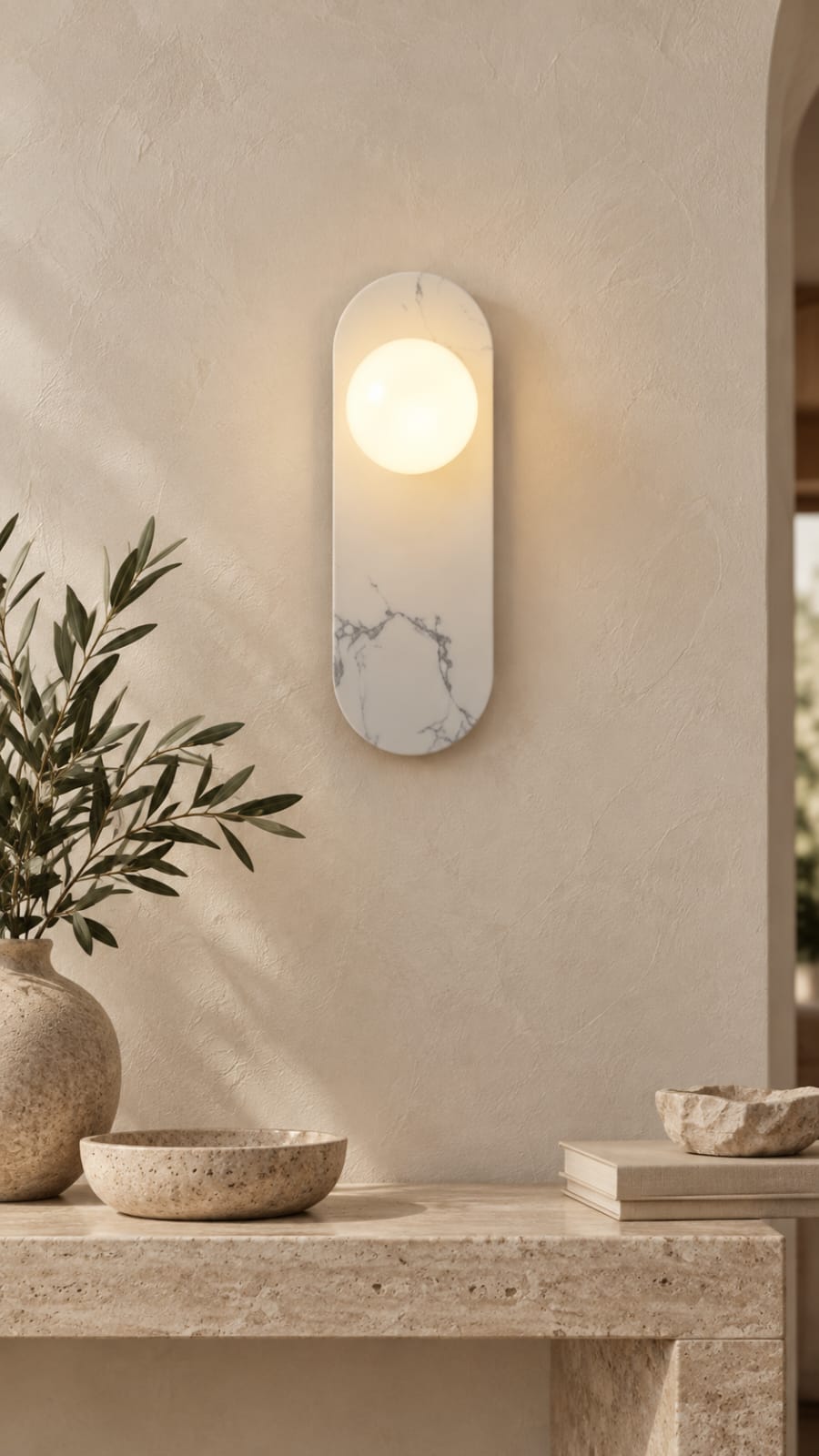 Applique Capsule blanc veiné – 1 globe - vue 4