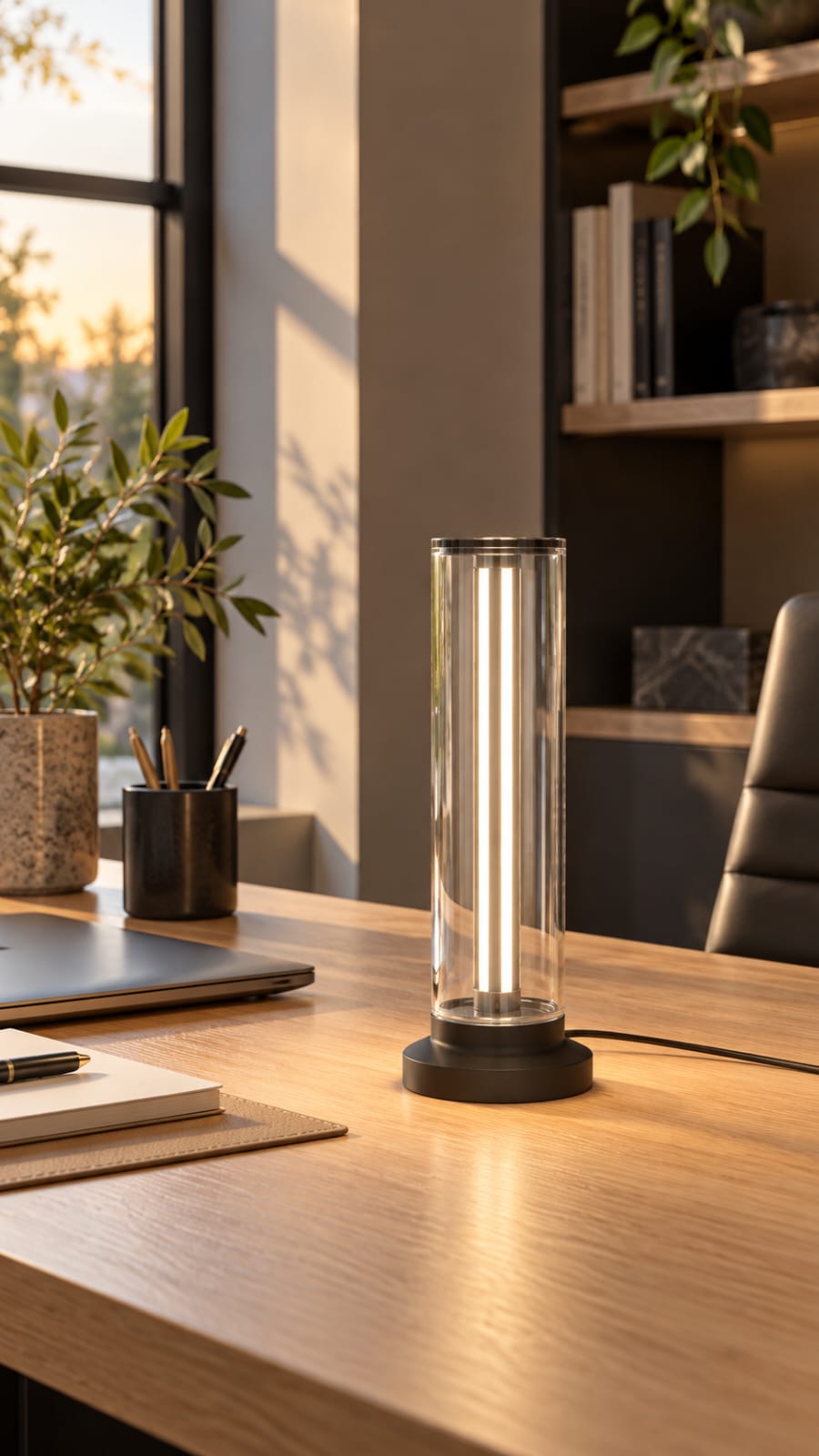 Lampe à poser tubulaire transparente - vue 2