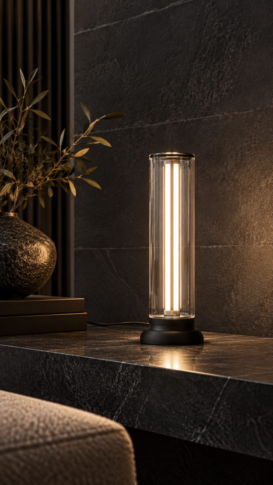 Lampe à poser tubulaire transparente - vue 3