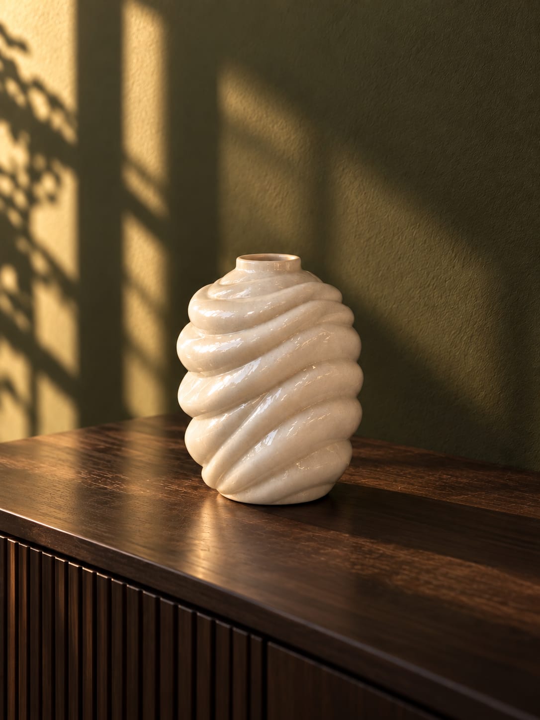 Vase blanc torsadé - vue 5