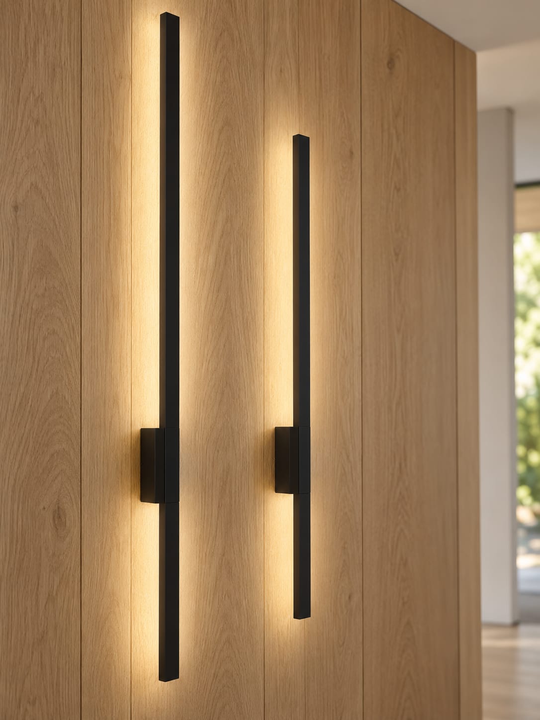 Appliques  linéaires noires à éclairage indirect - vue 2