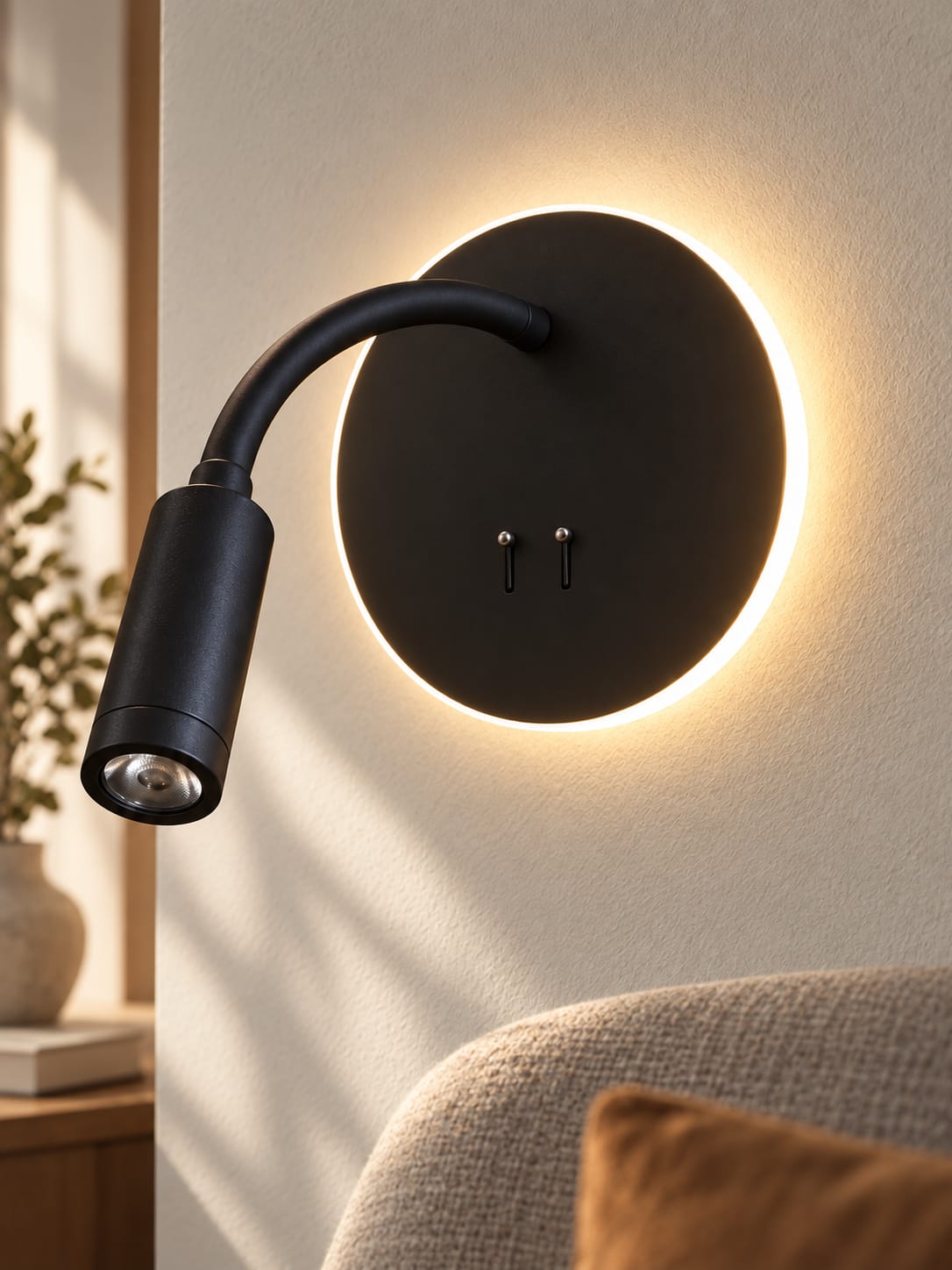 ronde noire avec liseuse flexible - vue 4