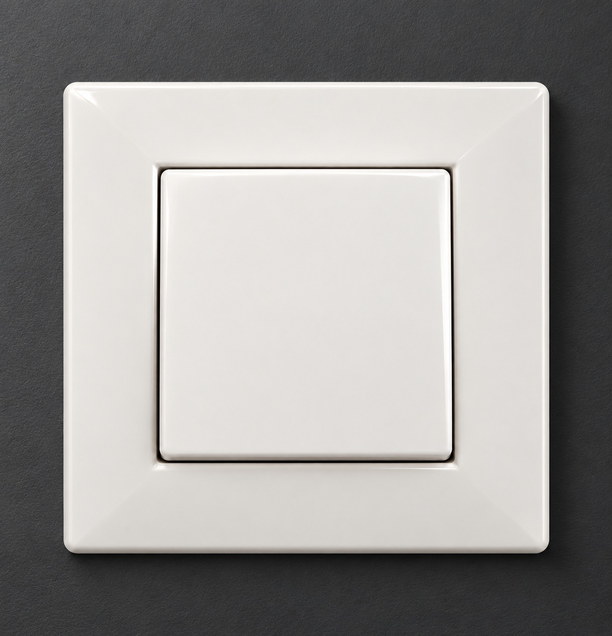 Interrupteur carré blanc - vue 2