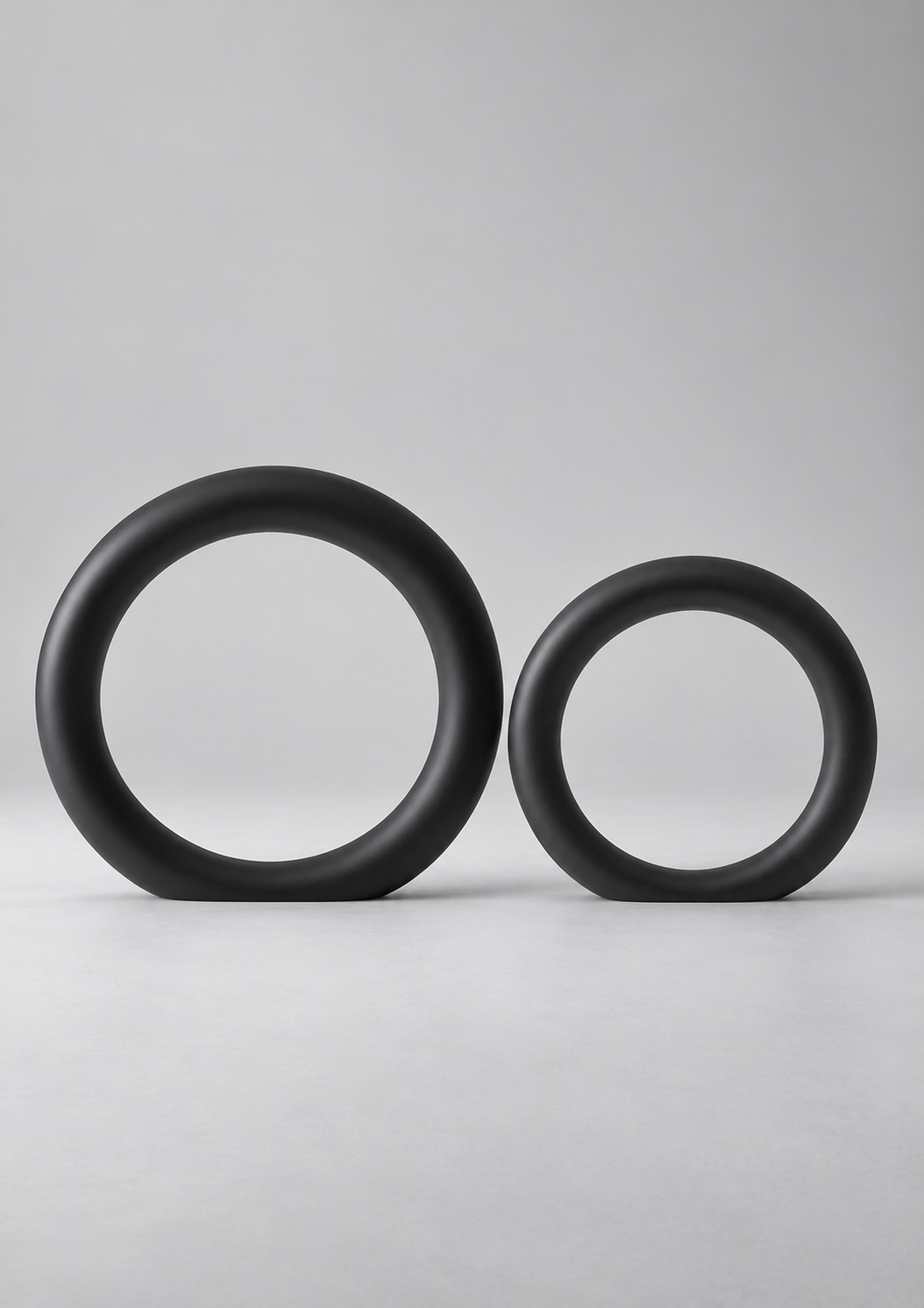 Duo de sculptures décoratives en anneau noir - vue 4