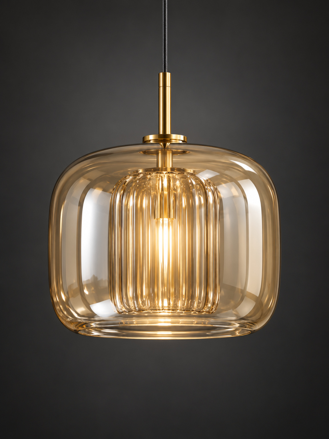 Suspension en verre champagne - vue 4