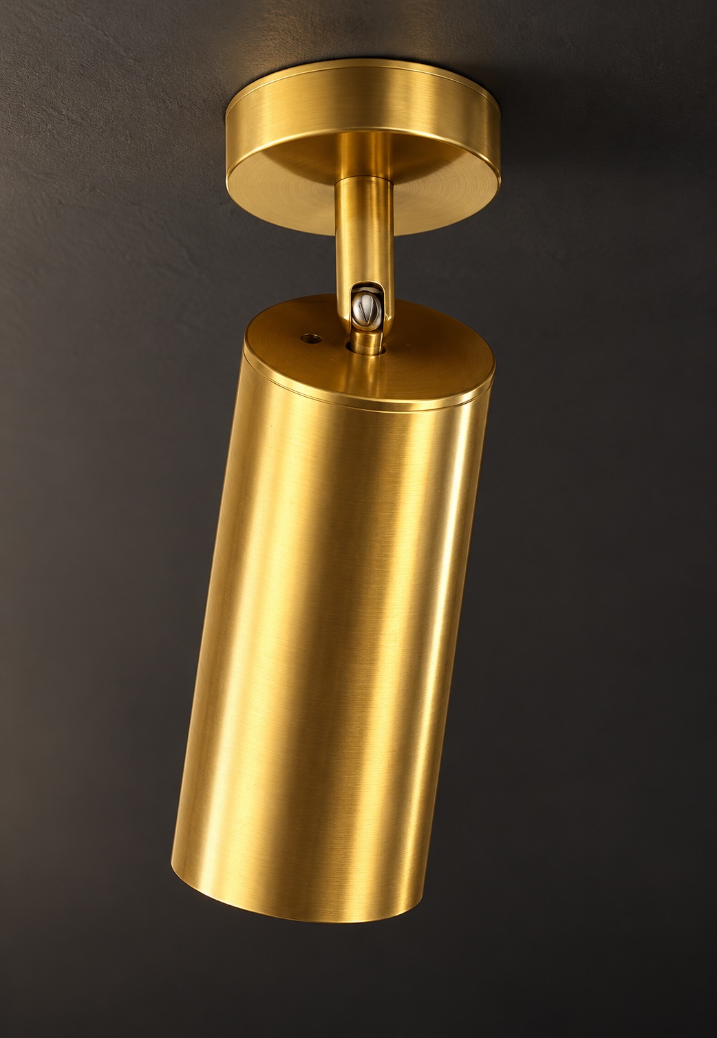 Spot de plafond cylindrique orientable doré brossé - vue 4