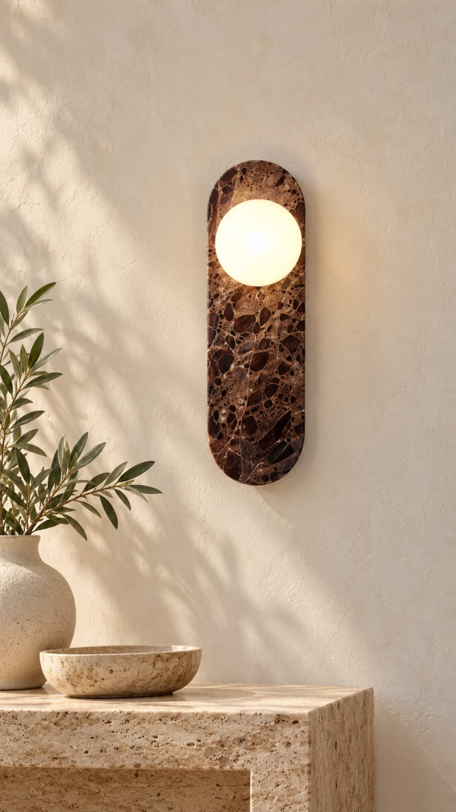 Applique Capsule brun marbré – 1 globe - vue 2