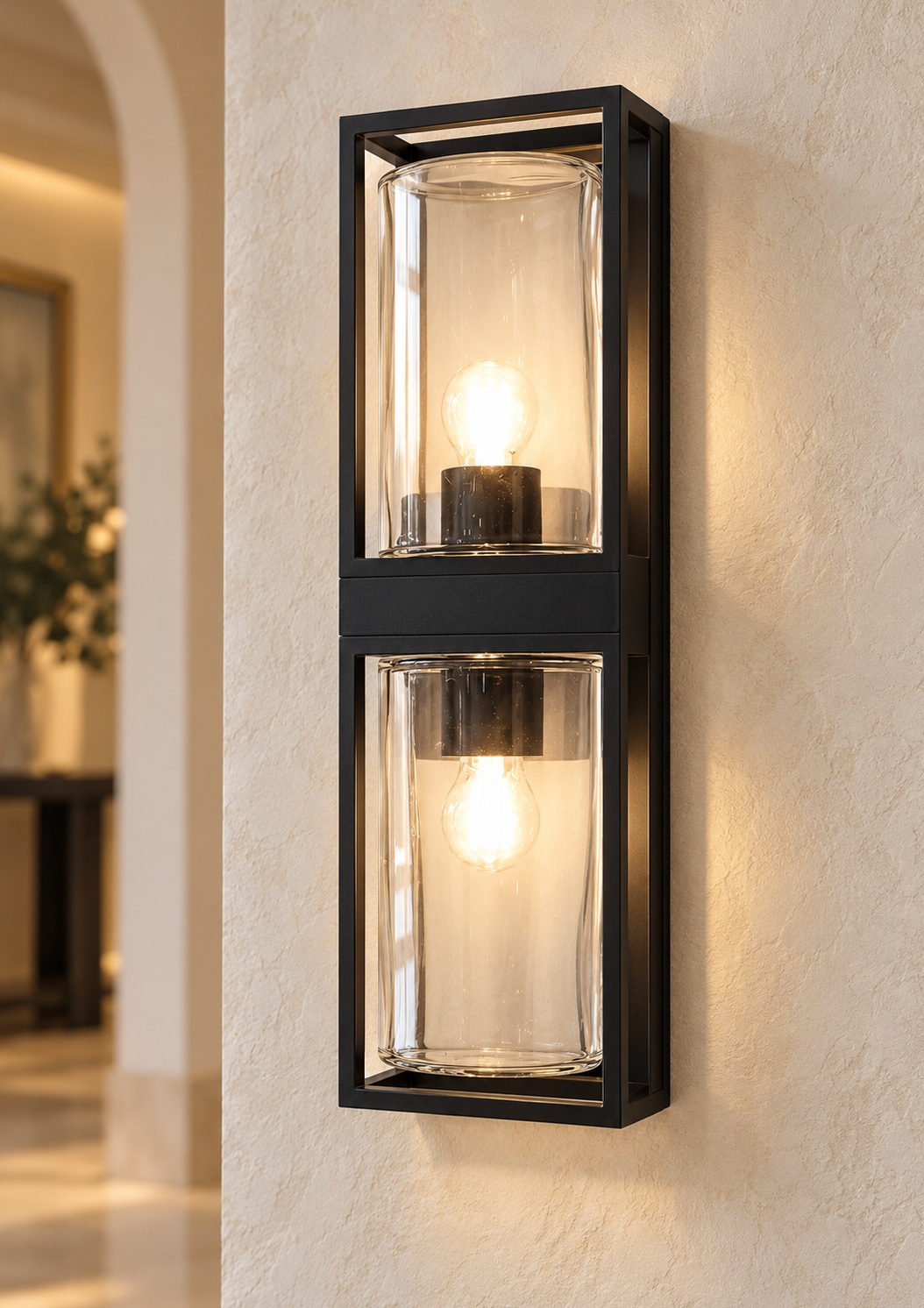 Applique murale double lanterne noire - vue 5