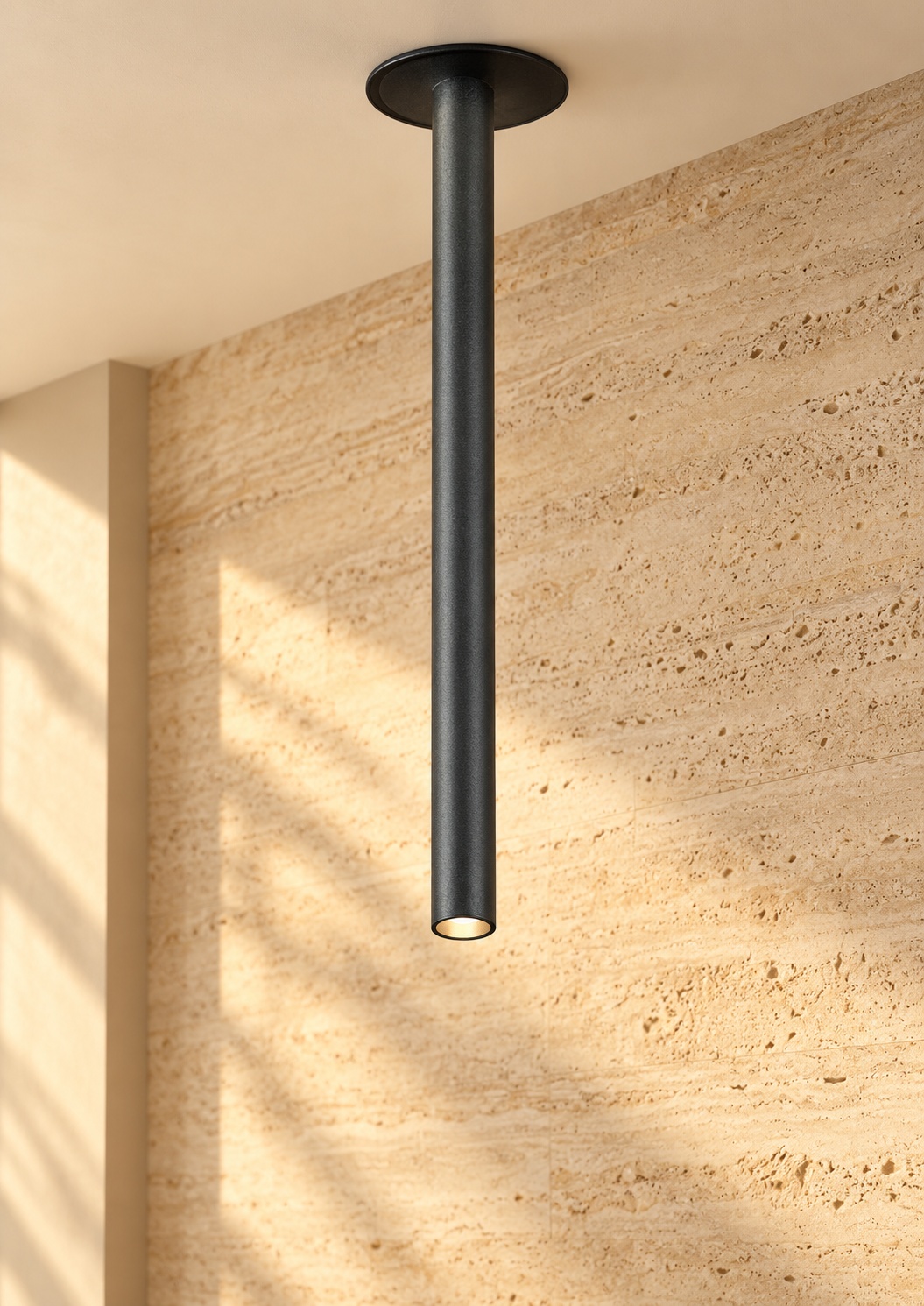 Plafonnier tubulaire long noir mat - vue 3