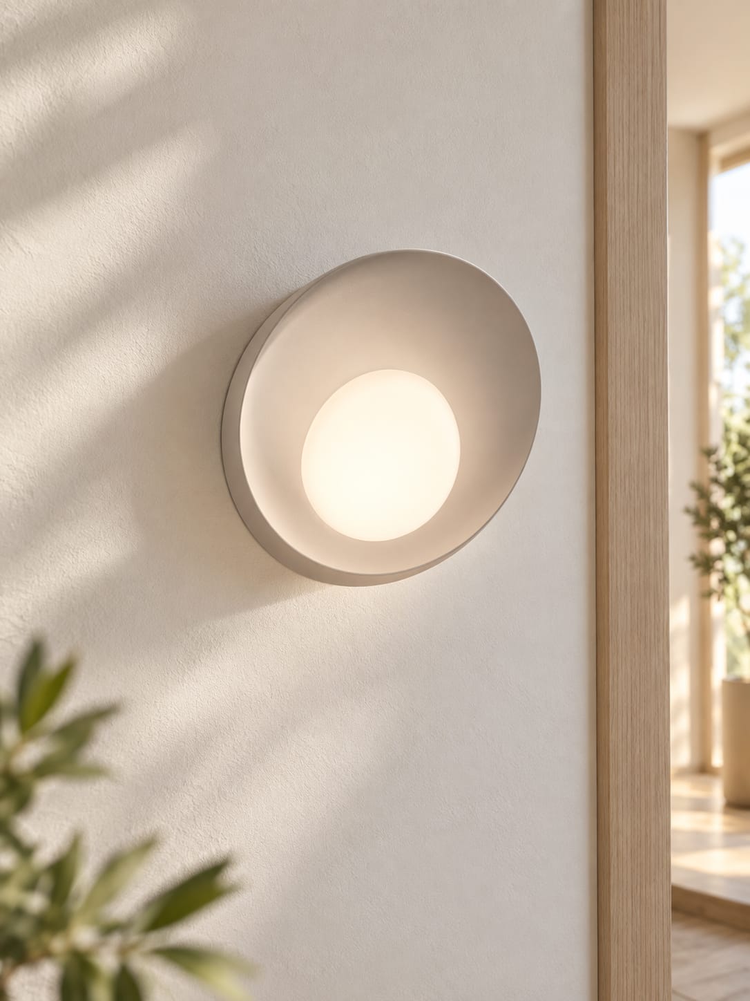 Applique ronde blanche à diffuseur opalin - vue 5