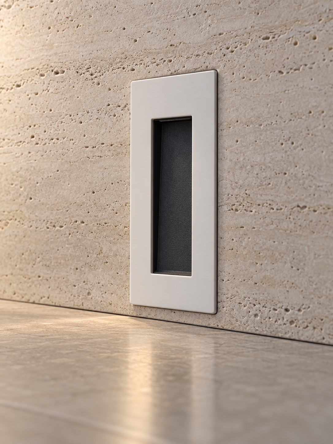 Balise murale rectangulaire blanche - vue 3