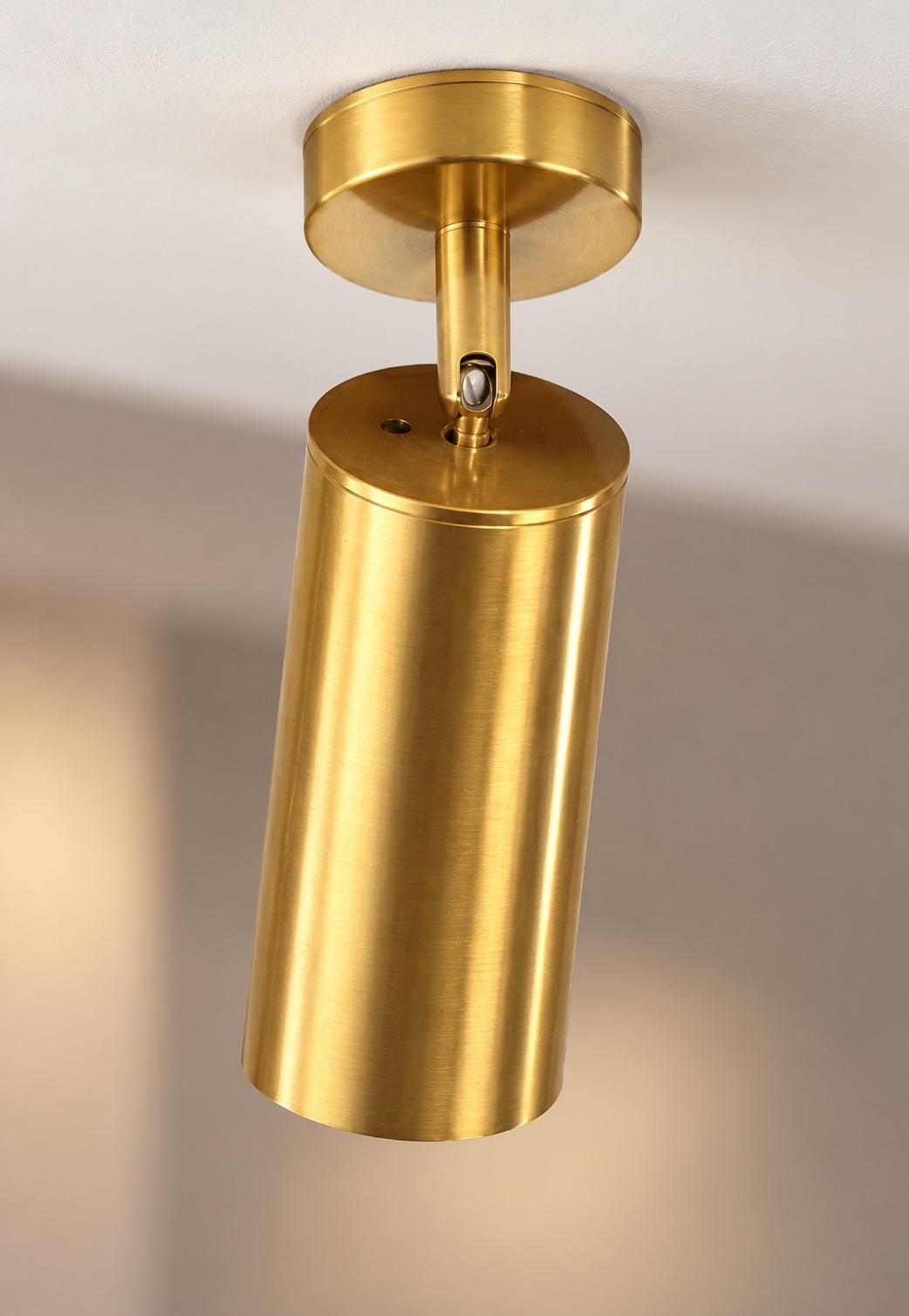 Spot de plafond cylindrique orientable doré brossé - vue 3