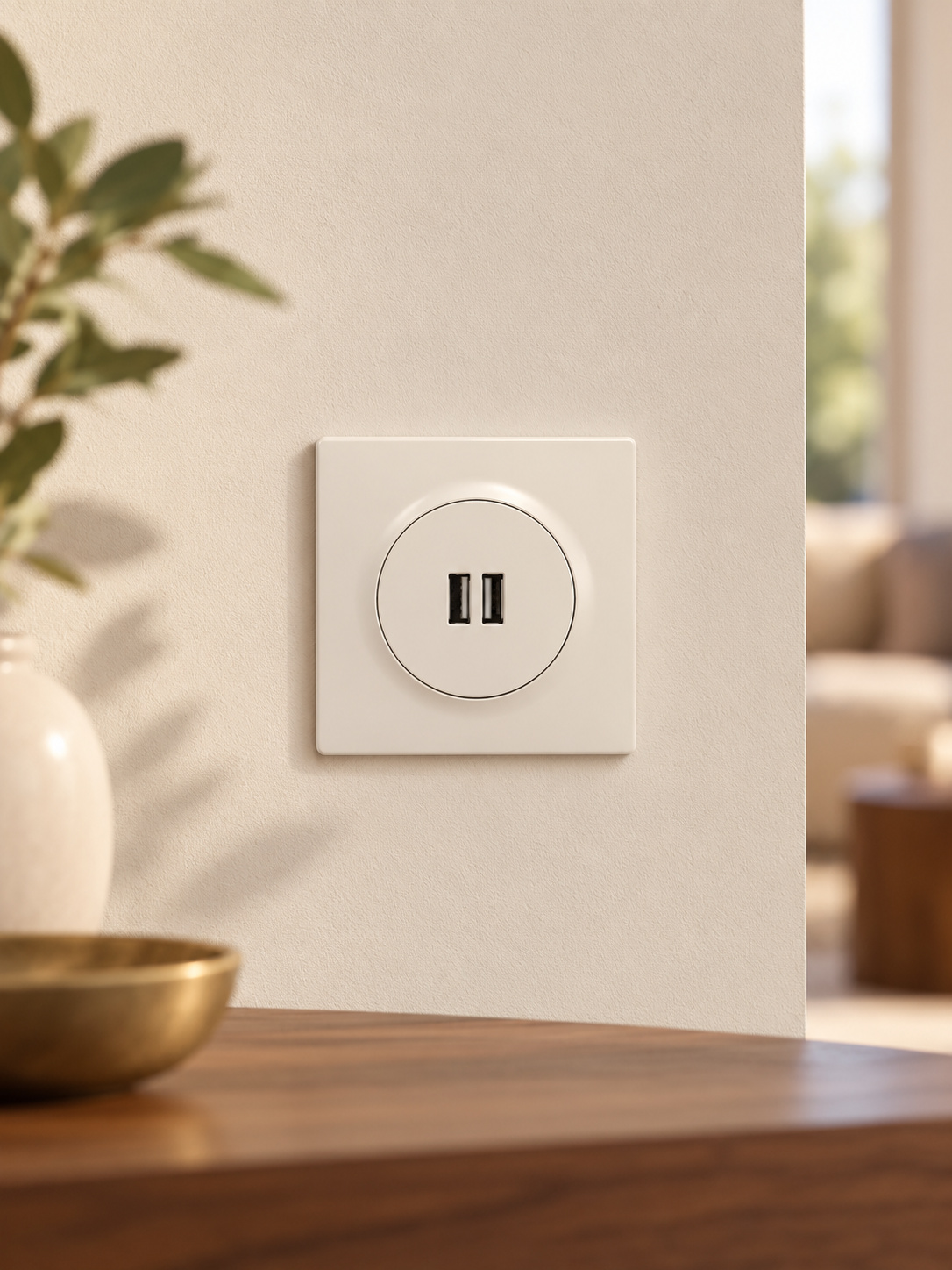 Prise double USB blanche - vue 5