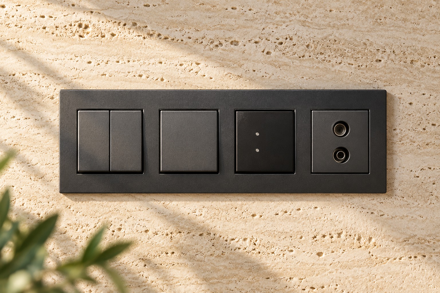 Plaque modulaire anthracite à quatre zones - vue 2