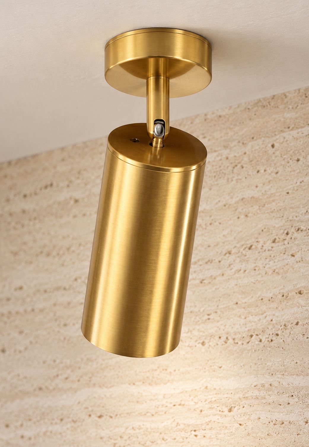 Spot de plafond cylindrique orientable doré brossé - vue 2