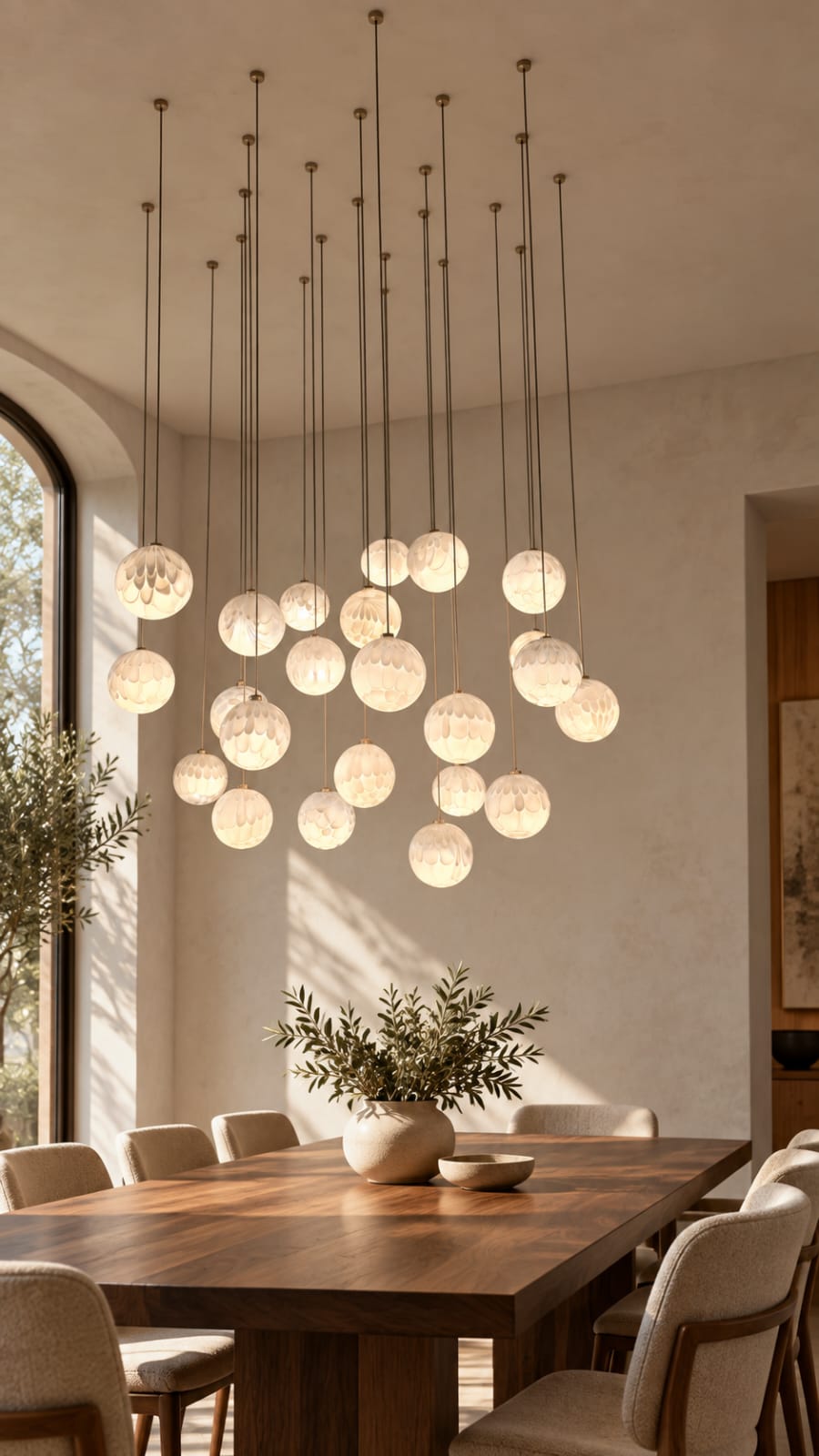 Suspension grappe à globes décor pétales - vue 2