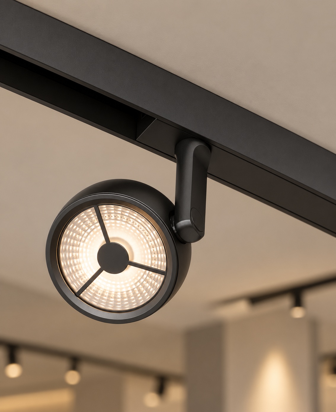 Spot rond orientable sur rail noir mat - vue 5