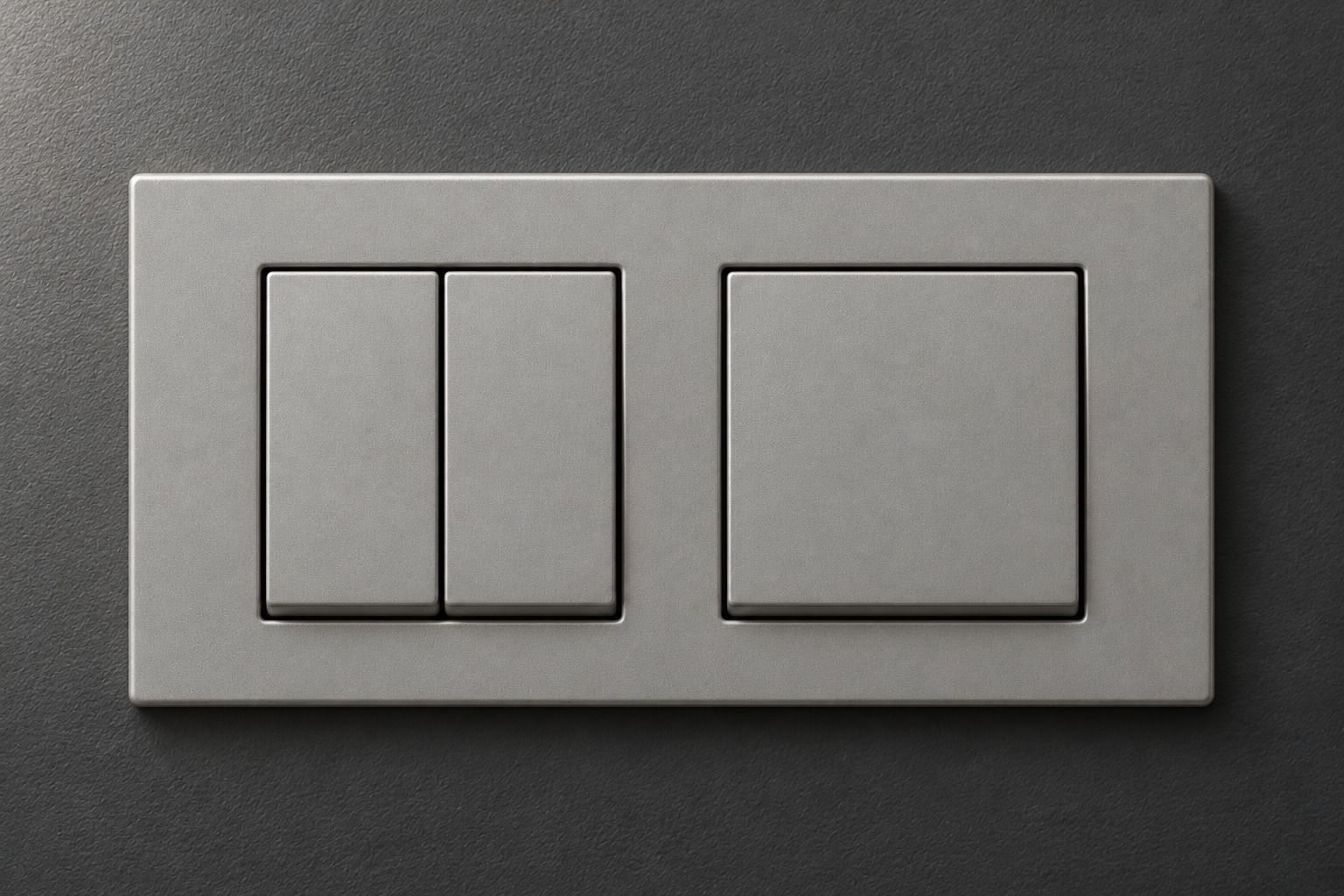 Plaque modulaire grise à trois touches - vue 2