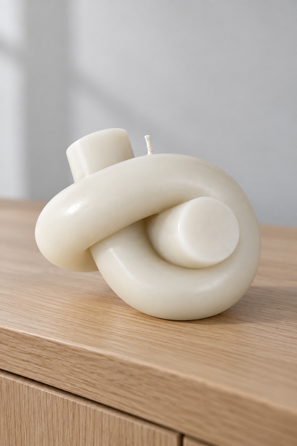 Bougie décorative nœud ivoire - vue 2