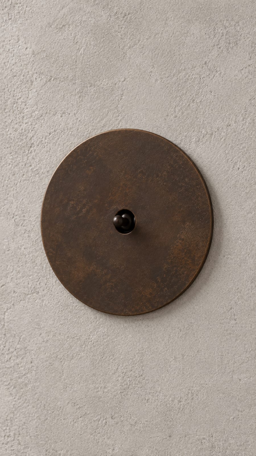 Interrupteur rond effet bronze patiné - vue 3