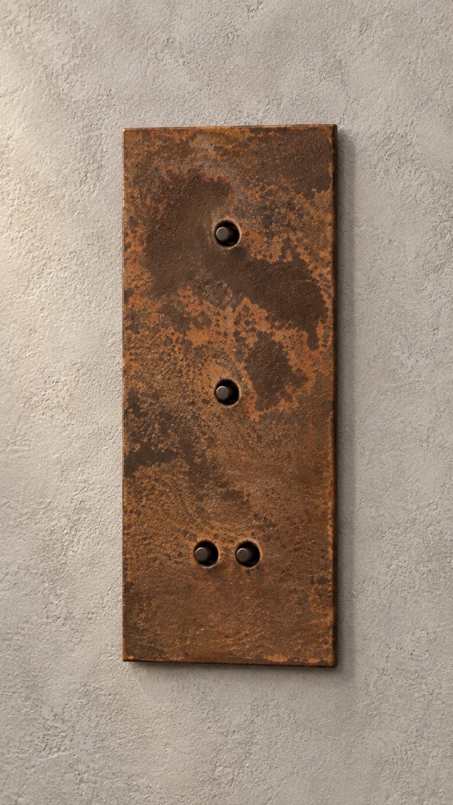 Plaque multicommande verticale effet rouille - vue 4