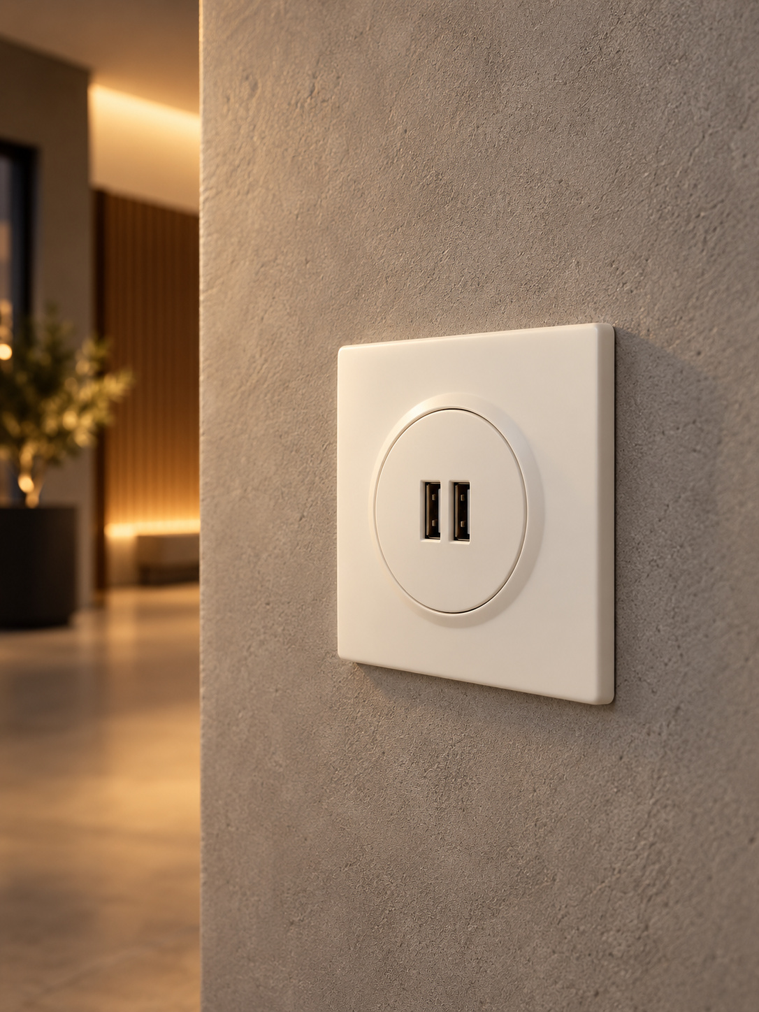Prise double USB blanche - vue 2
