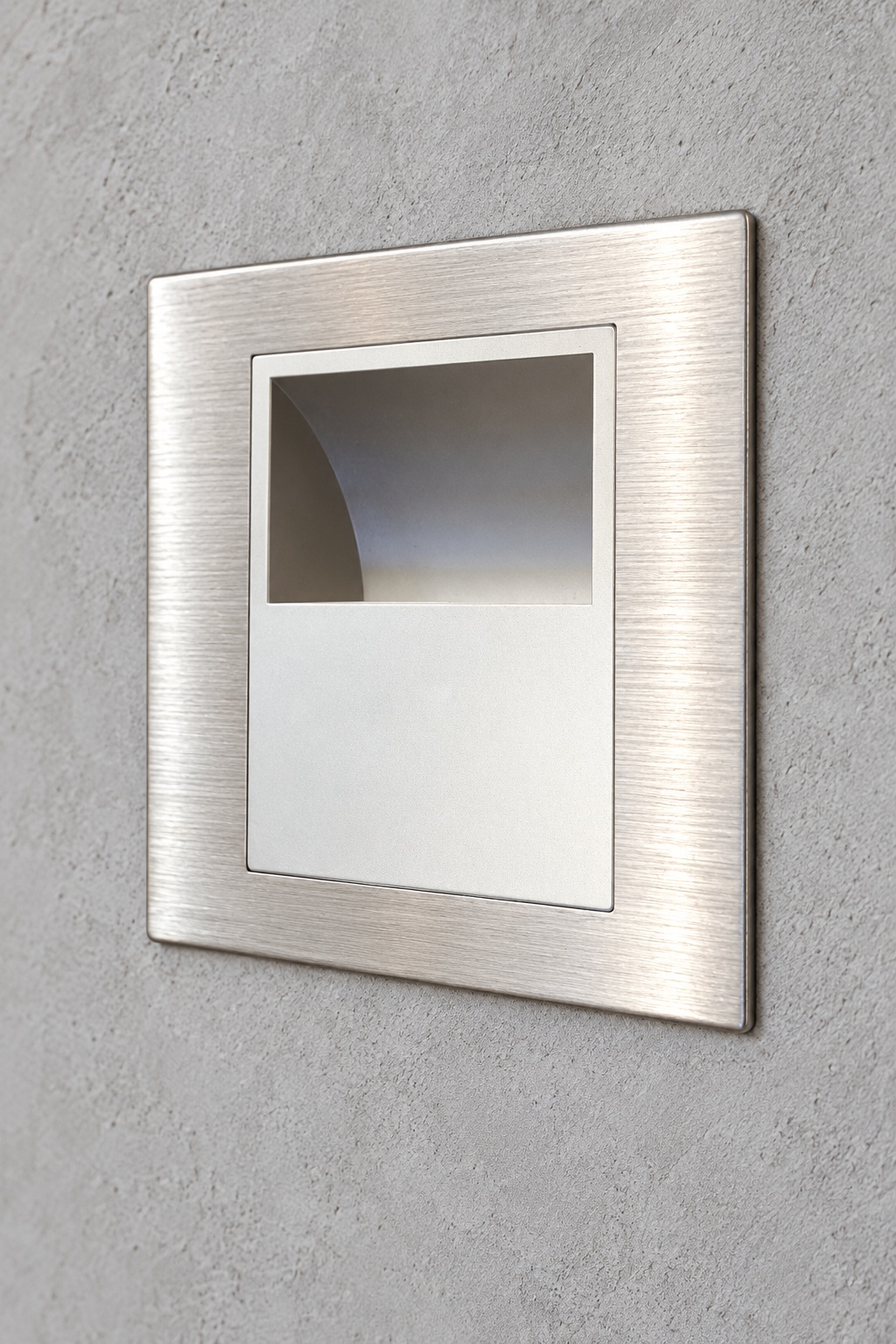 Balisage mural encastré carré argenté brossé - vue 2