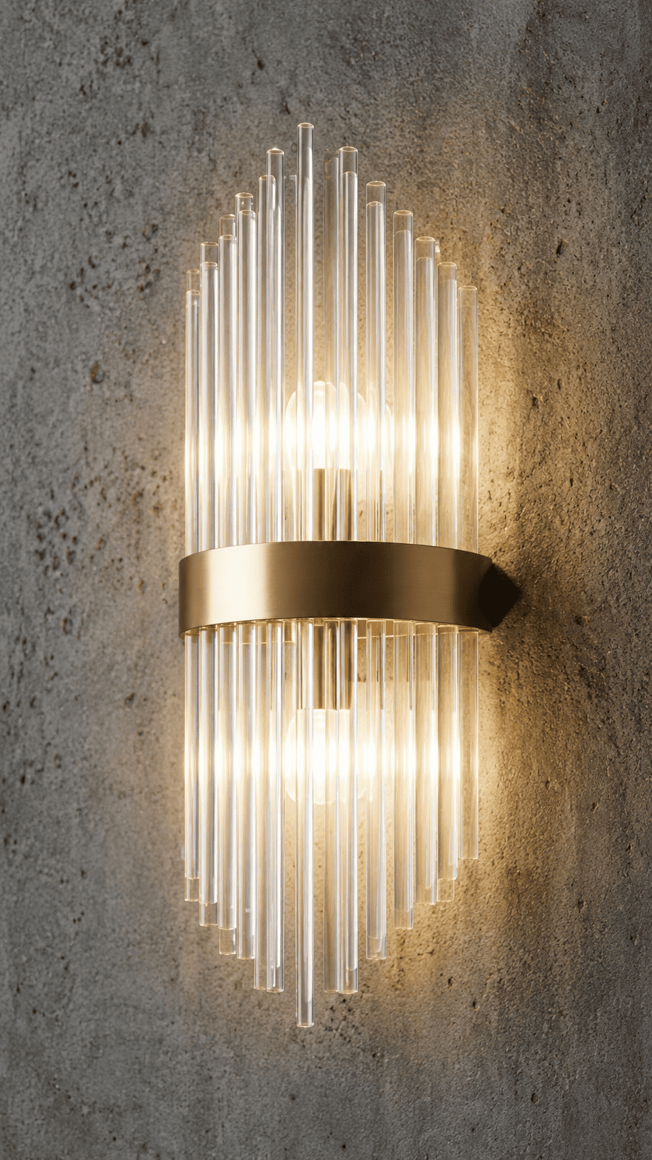 Applique Murale Chic en Cristal Flûté et Laiton