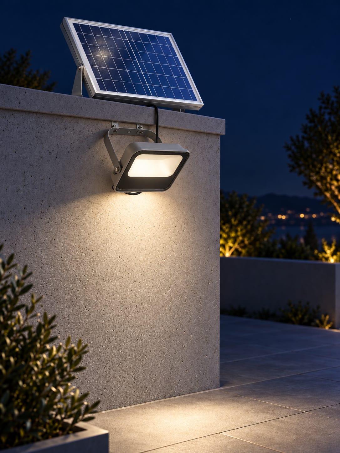 Projecteur solaire avec panneau déporté