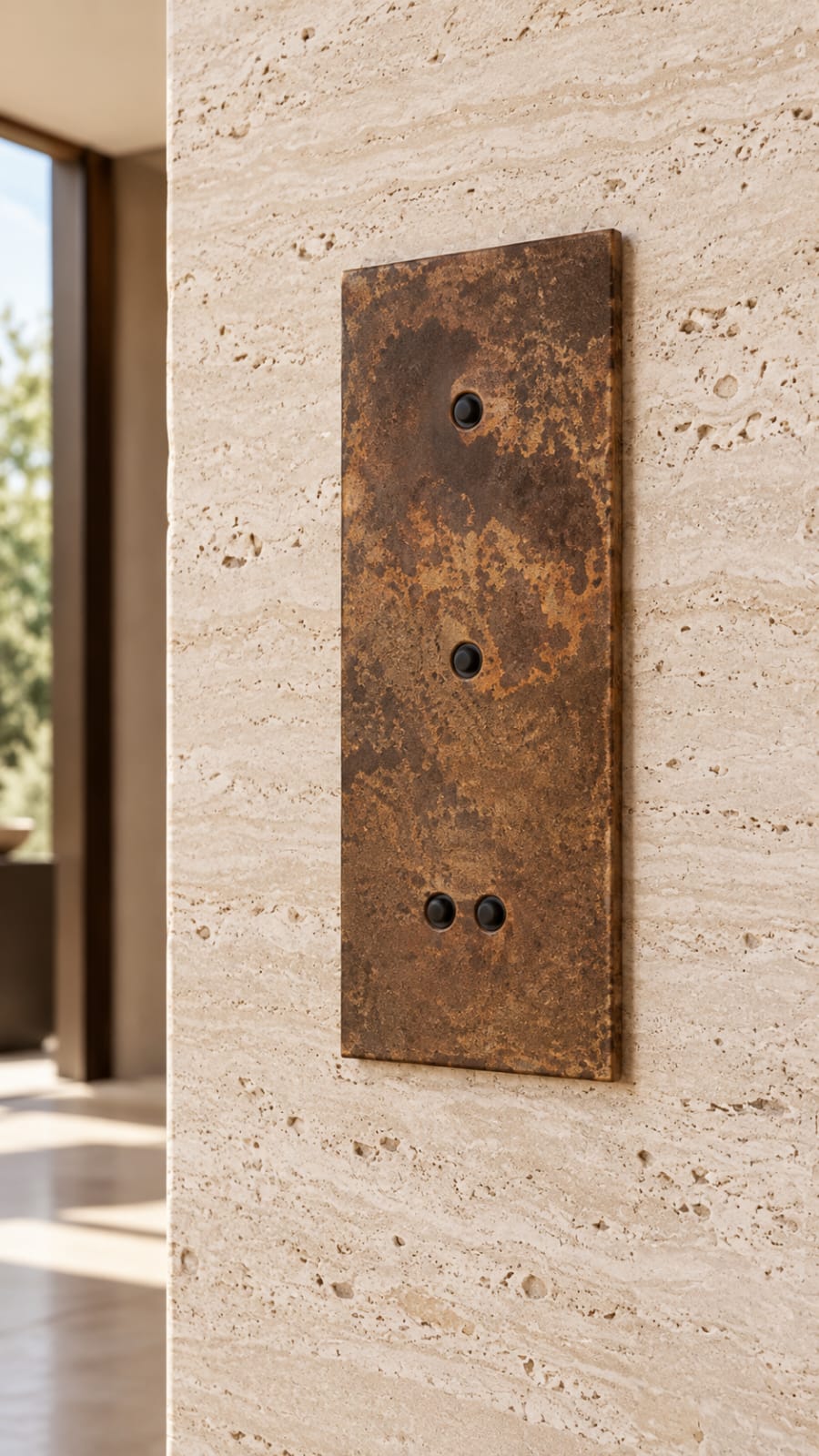 Plaque multicommande verticale effet rouille