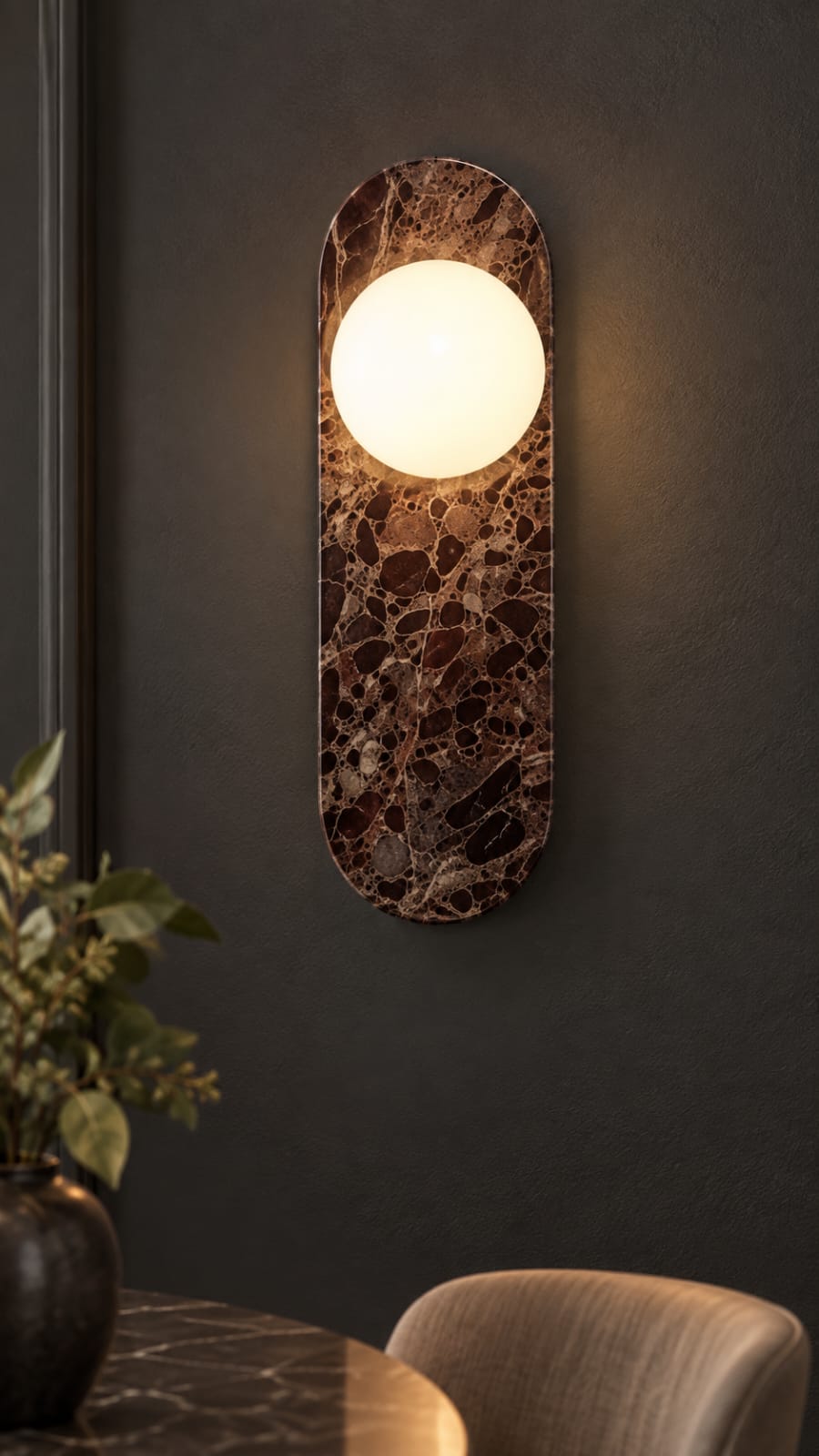 Applique Capsule brun marbré – 1 globe