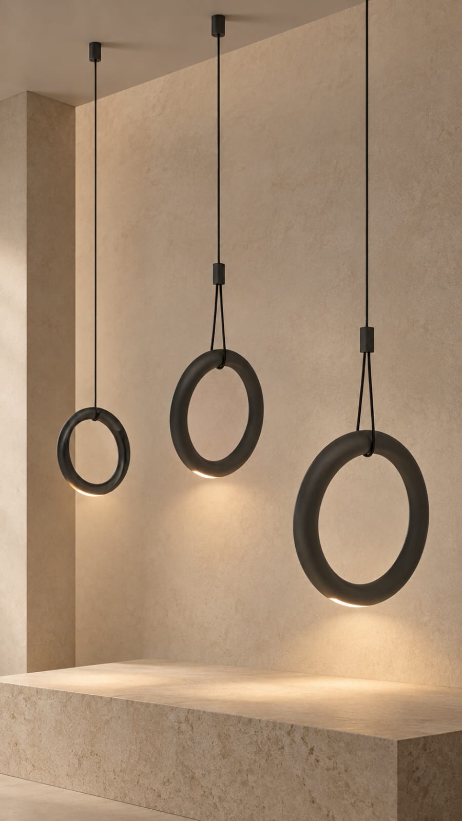 Suspensions Anneau Graphite — trois formats