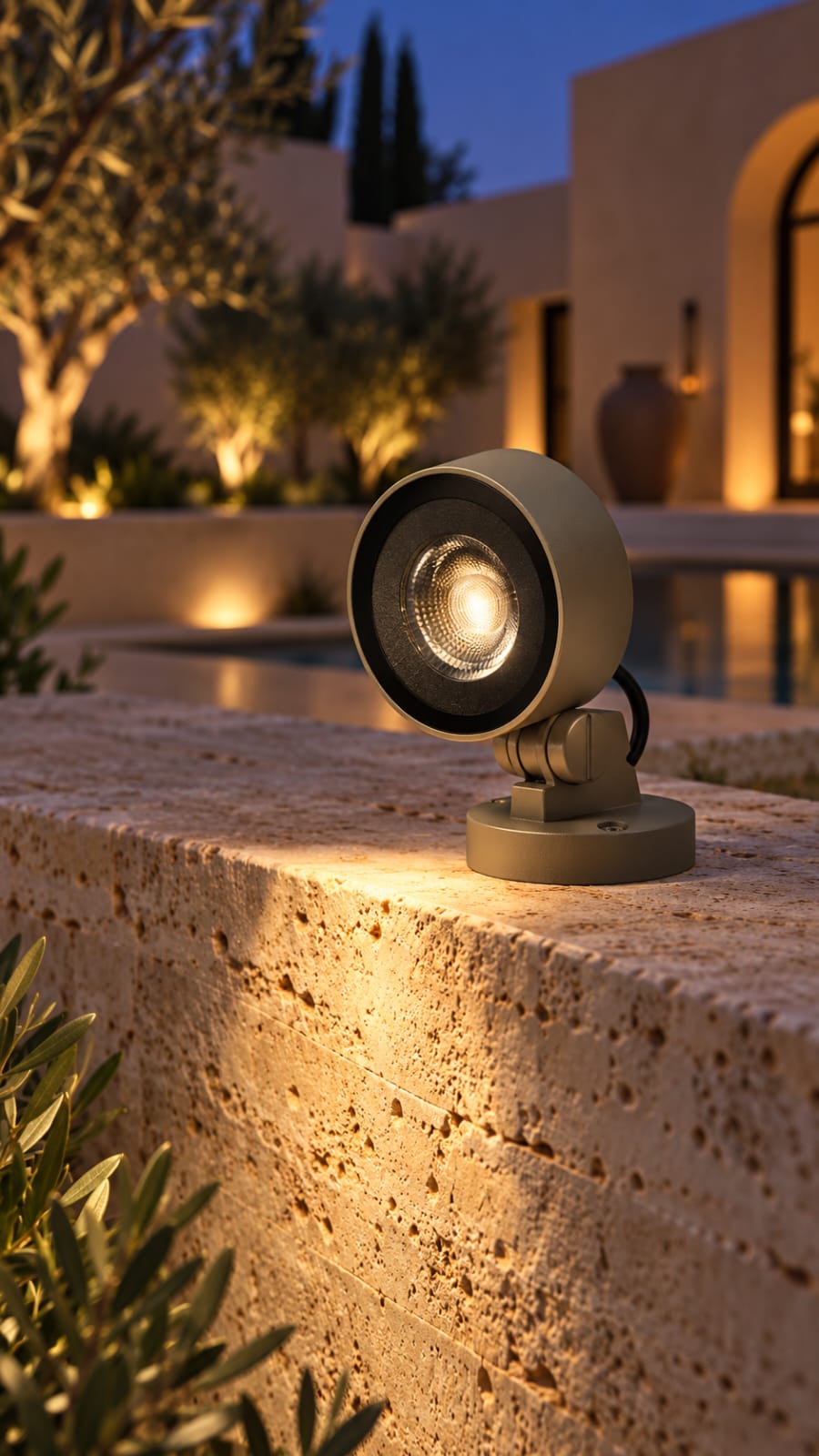 Spot orientable cylindrique gris