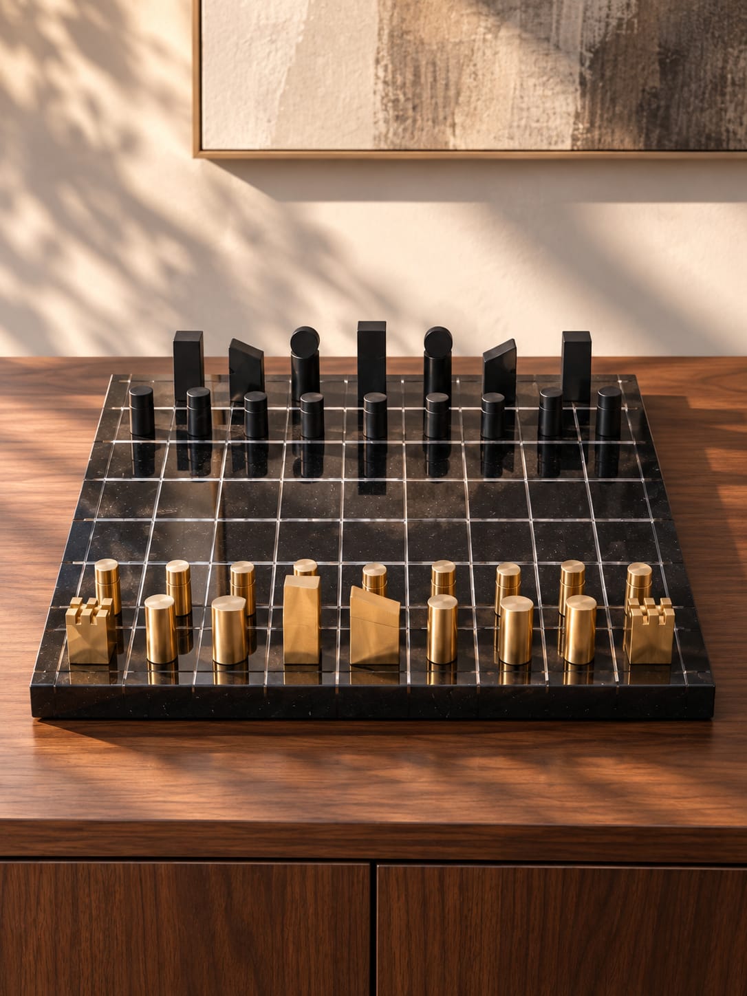 Jeu d’échecs décoratif géométrique