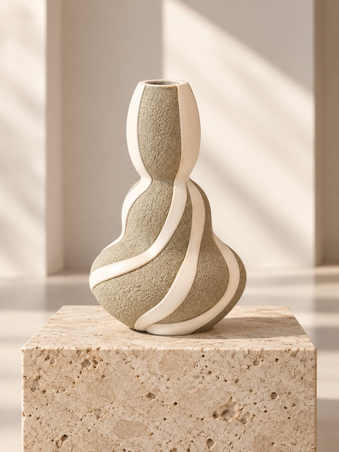 Vase sculptural ivoire