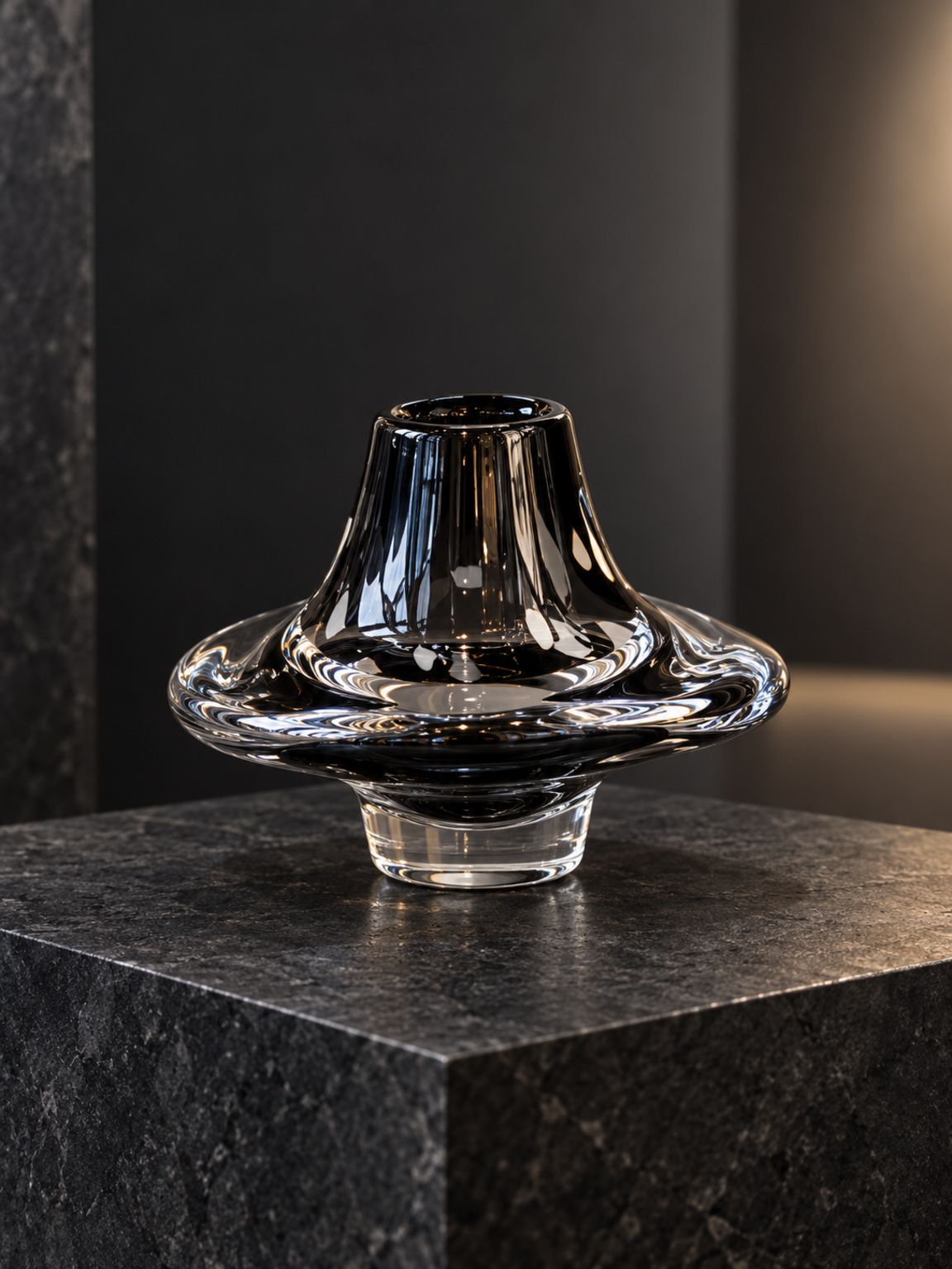 Petit vase noir sculptural