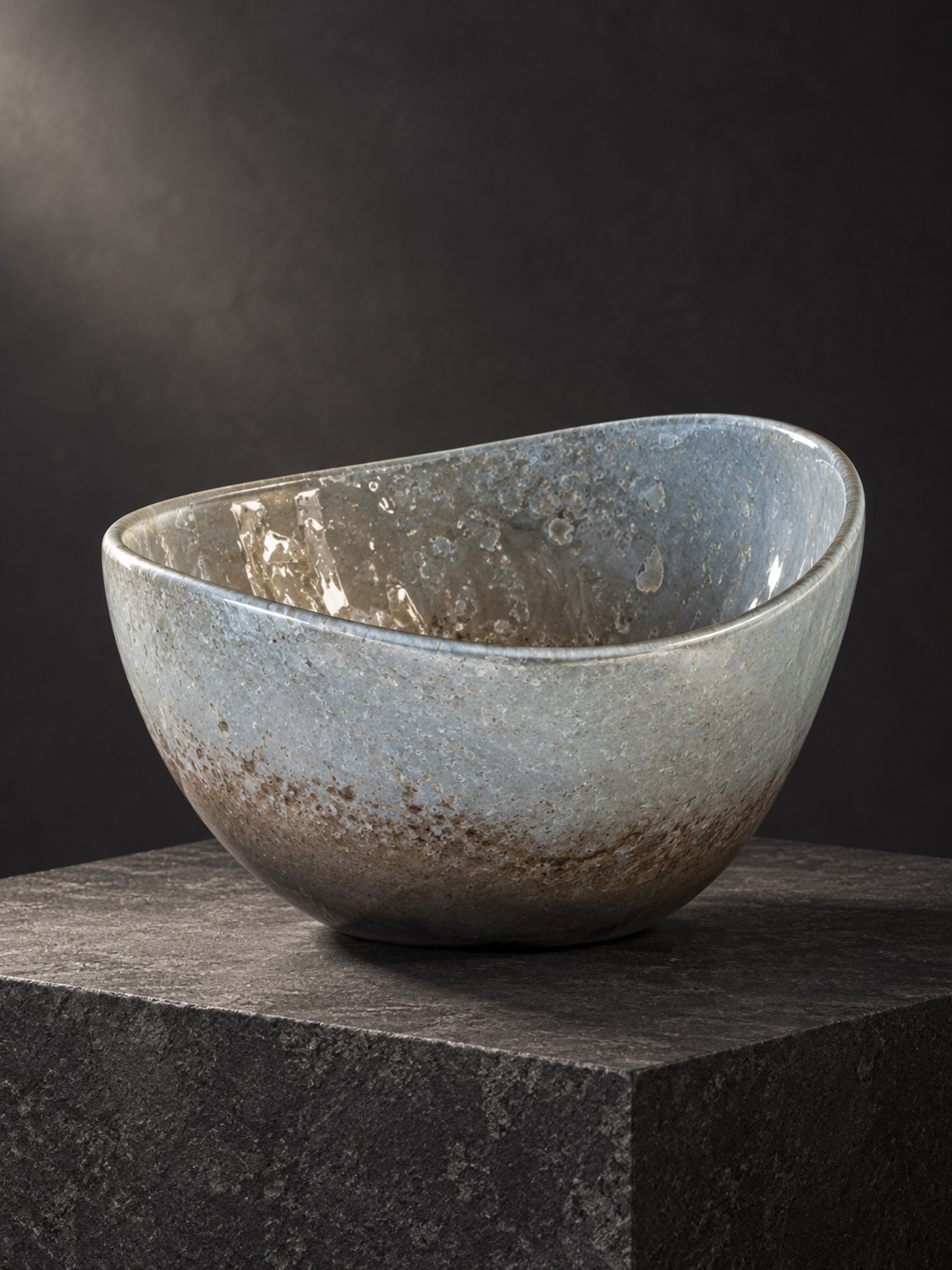 Coupe bleu gris asymétrique