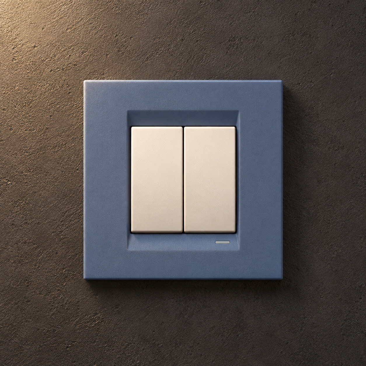 Interrupteur double bleu ardoise