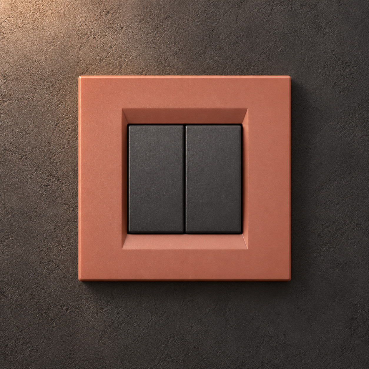 Interrupteur double terracotta