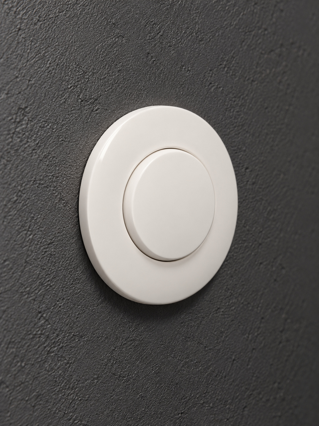 Poussoir rond blanc