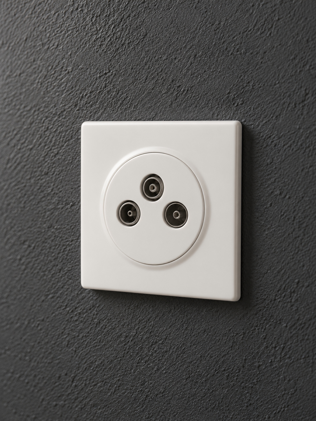 Prise coaxiale triple blanche