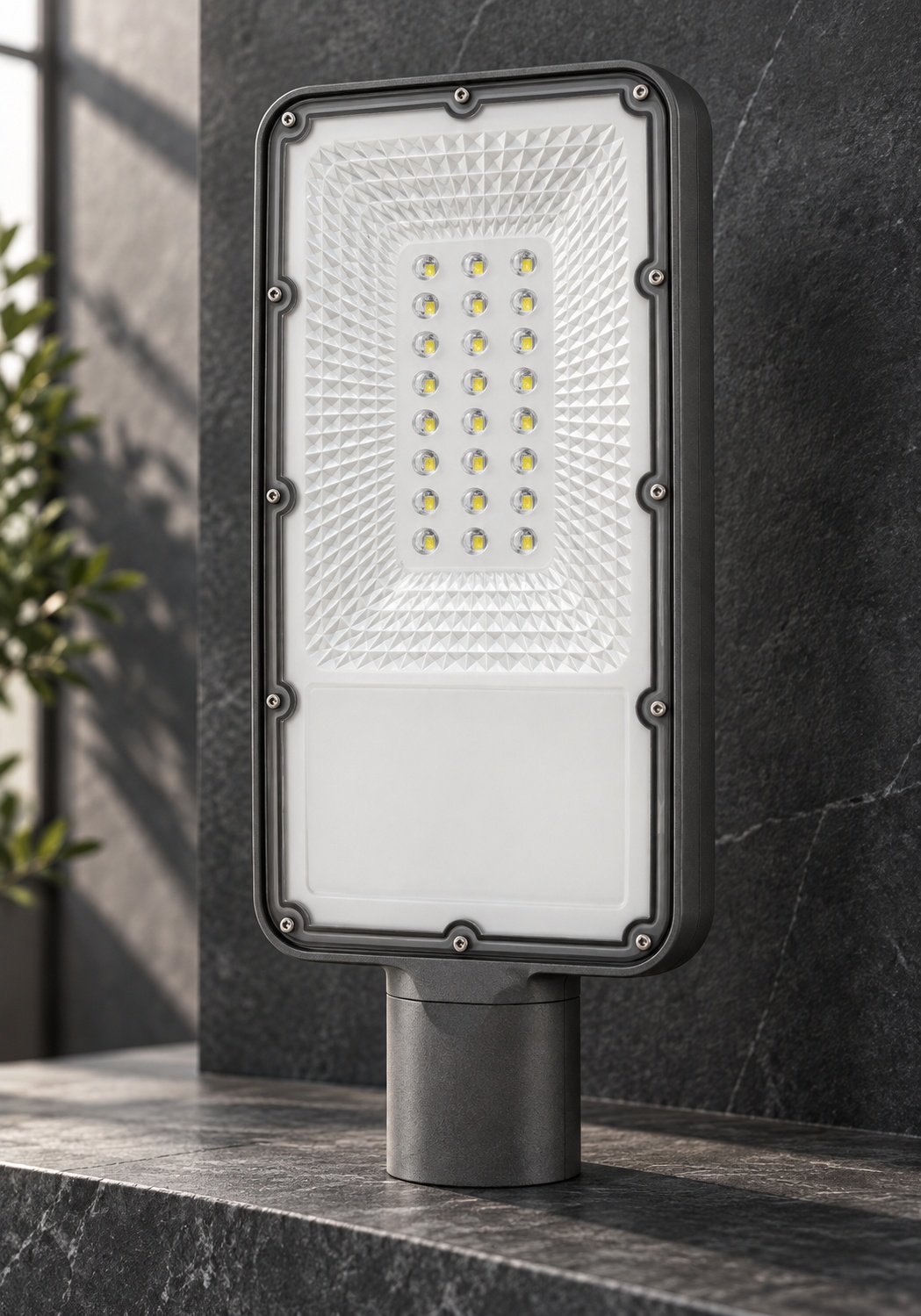 Tête de lampadaire solaire LED anthracite