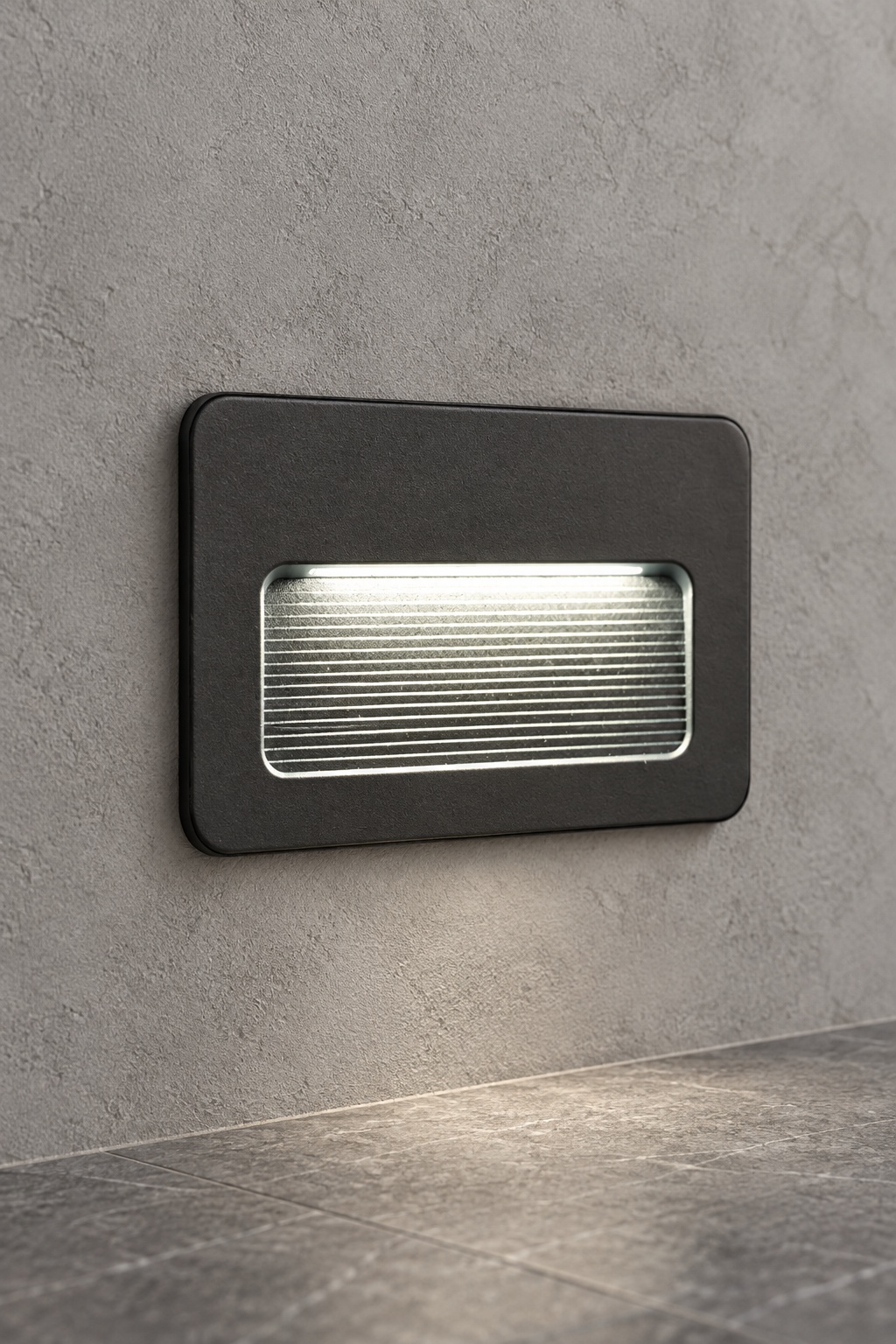 Balise murale encastrée rectangulaire anthracite