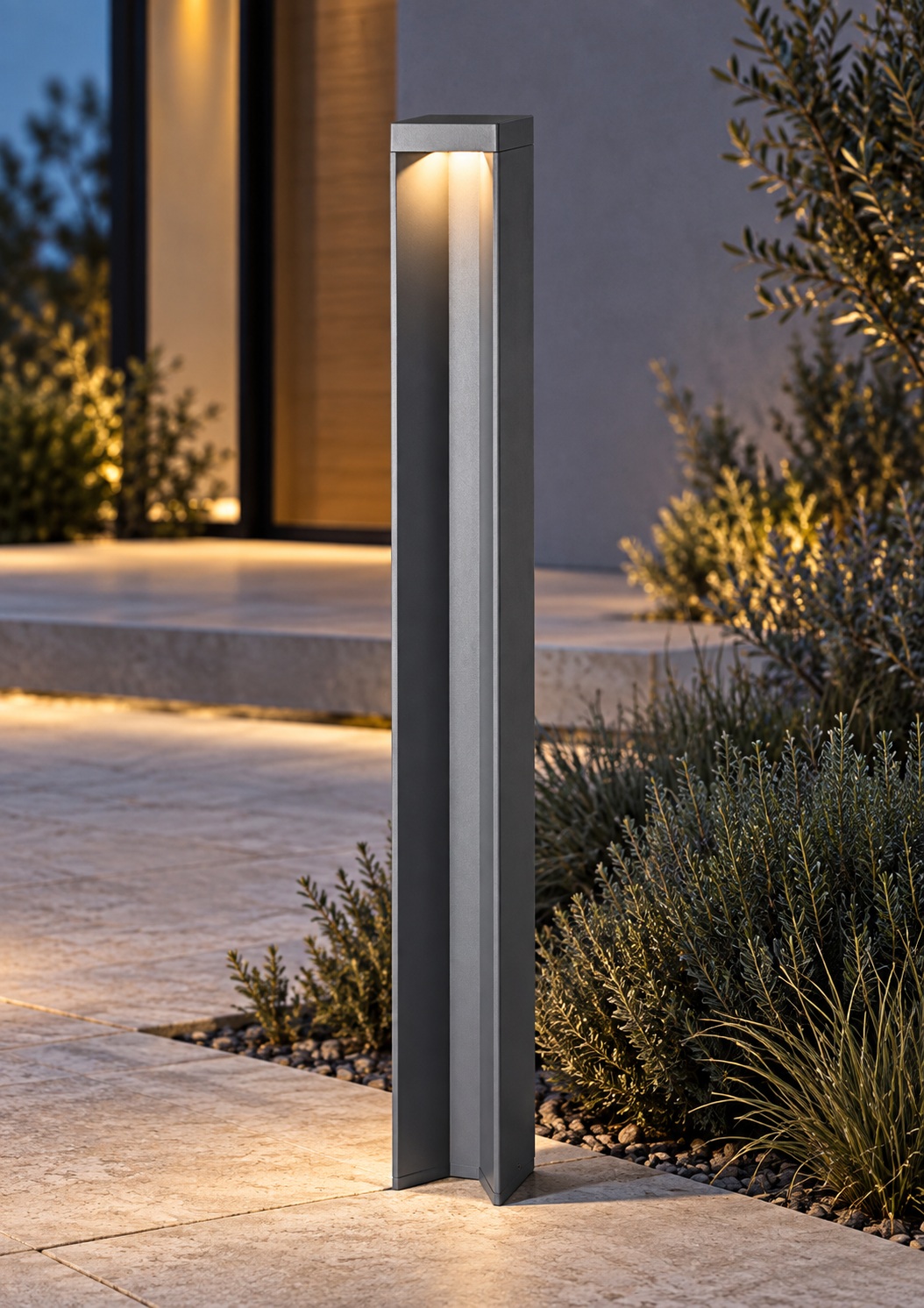Borne lumineuse élancée gris anthracite