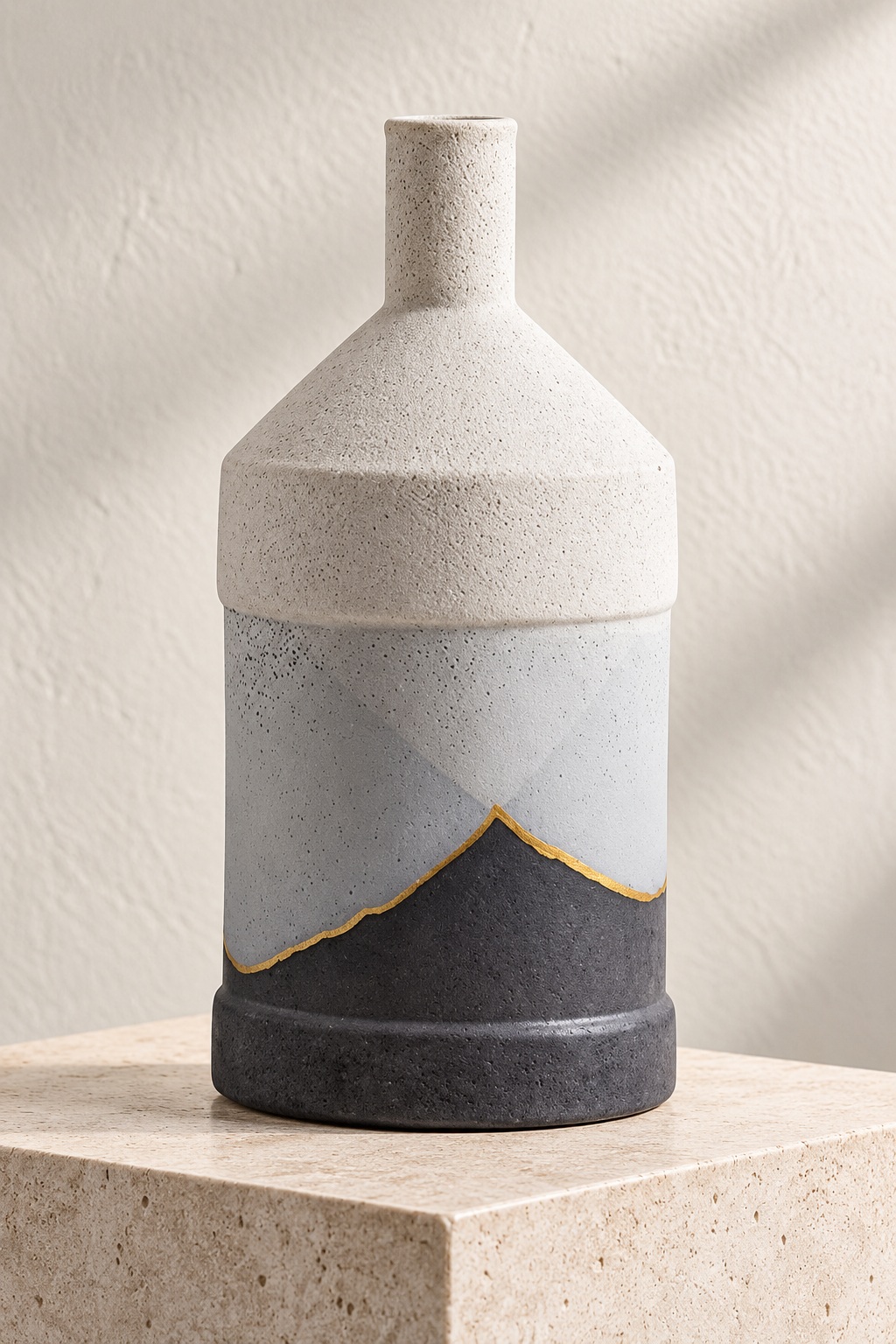 Vase à épaulement conique et liseré doré