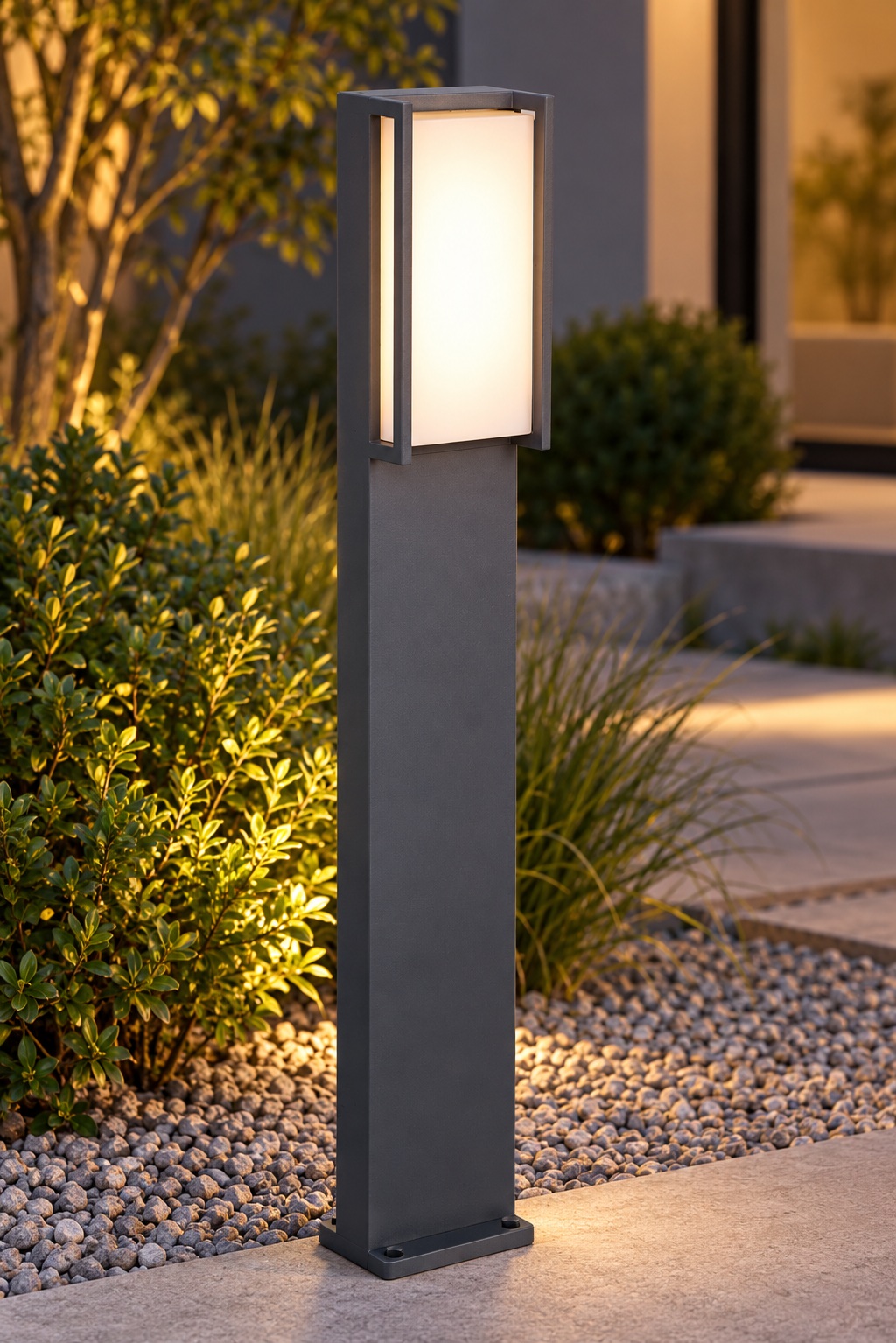 Borne lumineuse rectangulaire anthracite