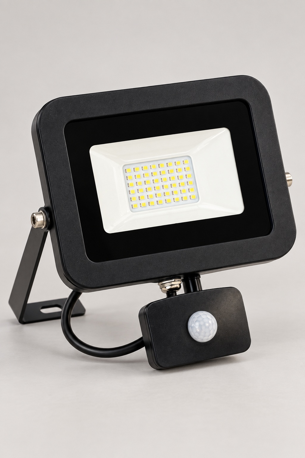 Projecteur LED noir avec détecteur de mouvement