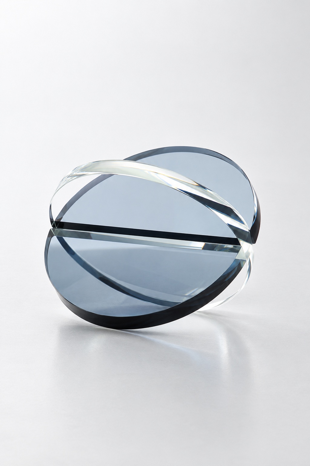 Sculpture orbitale gris bleuté — petit modèle